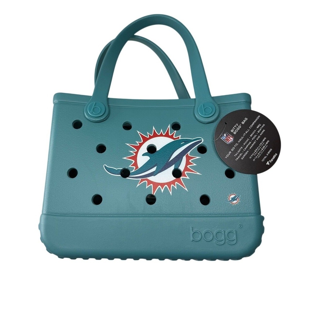 BOGG NFL Miami Dolphins Bitty Bag Teal EVA Tote Beach Tailgate Bag NEW